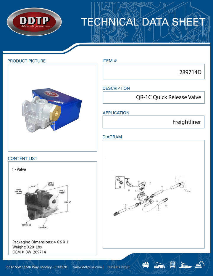 QR-1C Quick Release Valve ( BW 289714 )