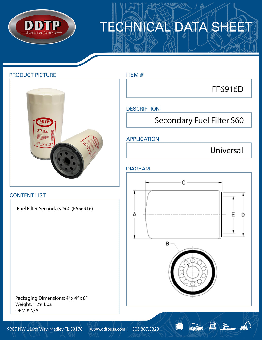 Secondary Fuel Filter S60 (P556916)
