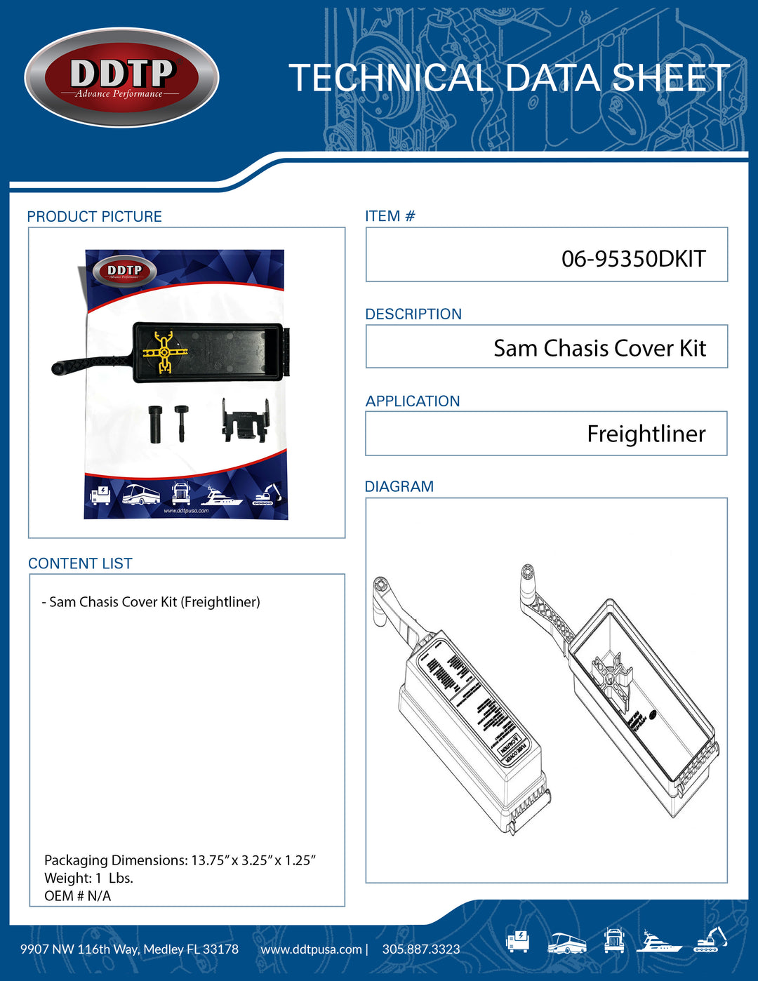 Kit de cubierta de chasis Sam (Freightliner)