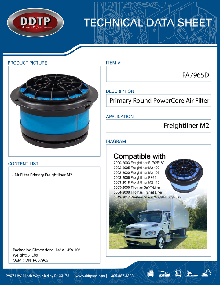Air Filter, Primary Round Powercore