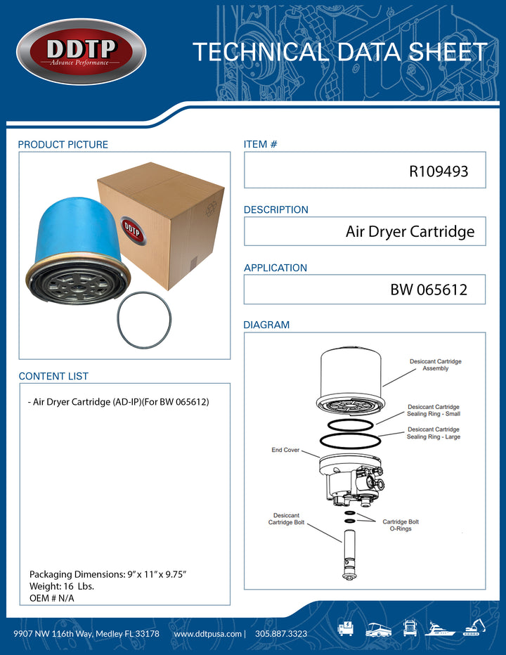 Air Dryer Cartridge (AD-IP)(For BW  065612)