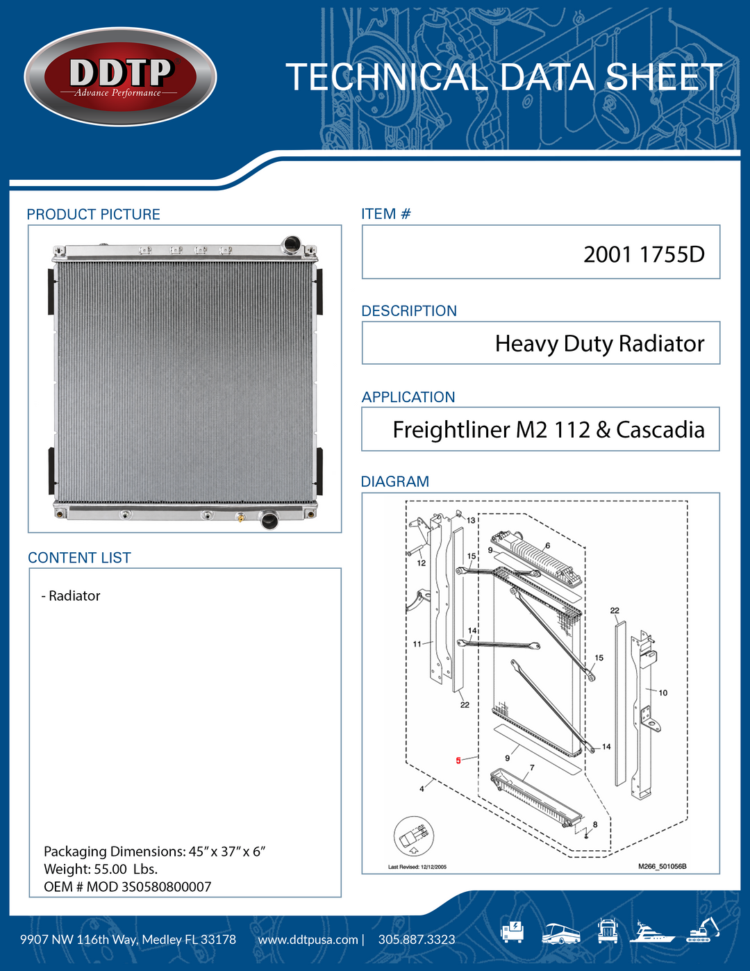 Radiator Freightliner M2 112 & Cascadia 2012-2017