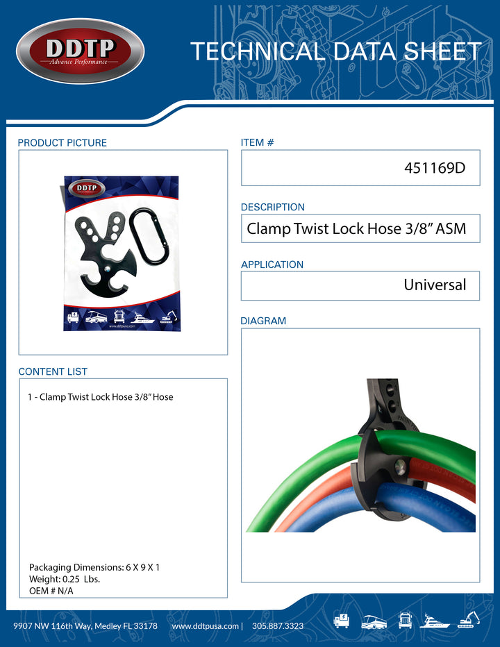 Clamp Twist Lock Hose 3/8" Hose ( 451169D )