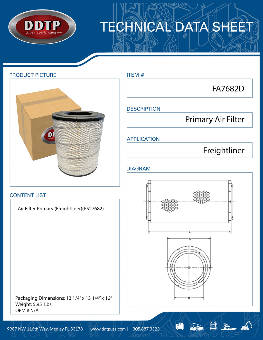 Primary Air Filter (Freightliner)(P527682)