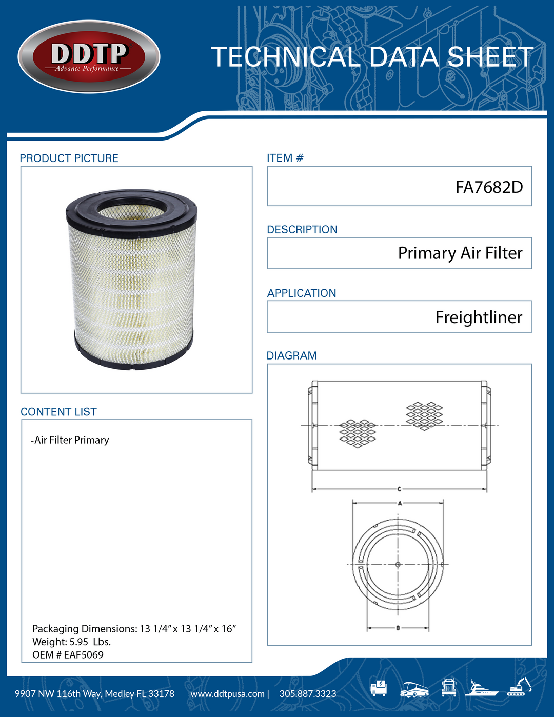 Air Filter, Primary Radialseal Freightliner