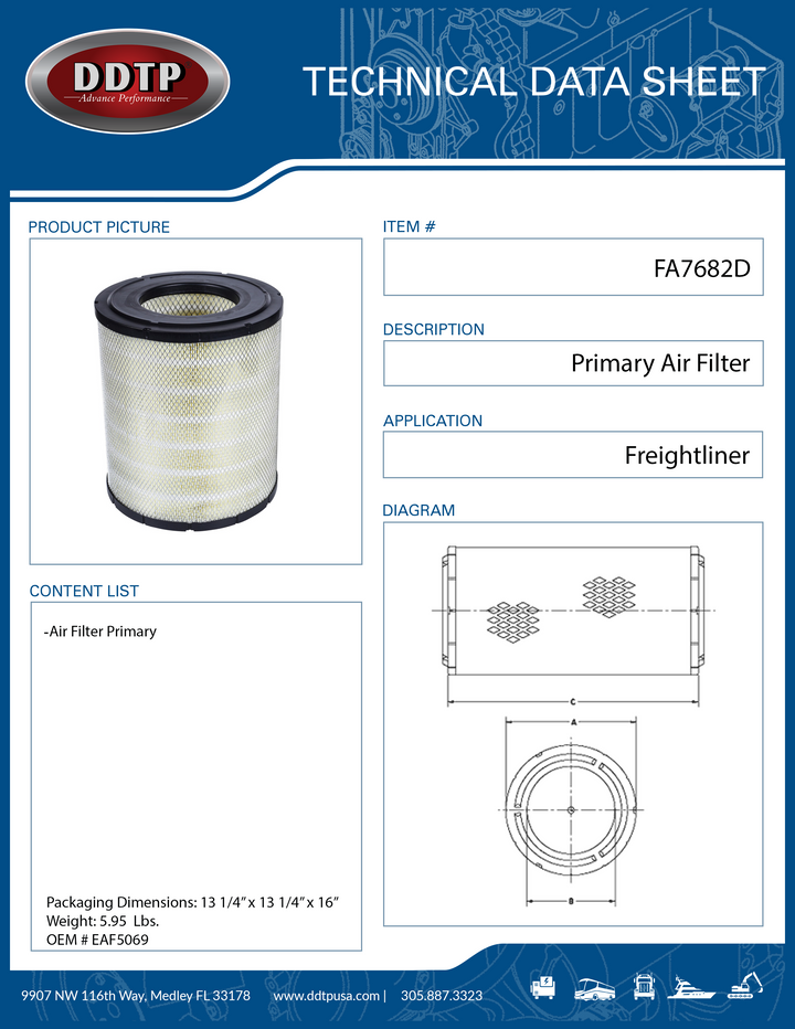 Air Filter, Primary Radialseal Freightliner