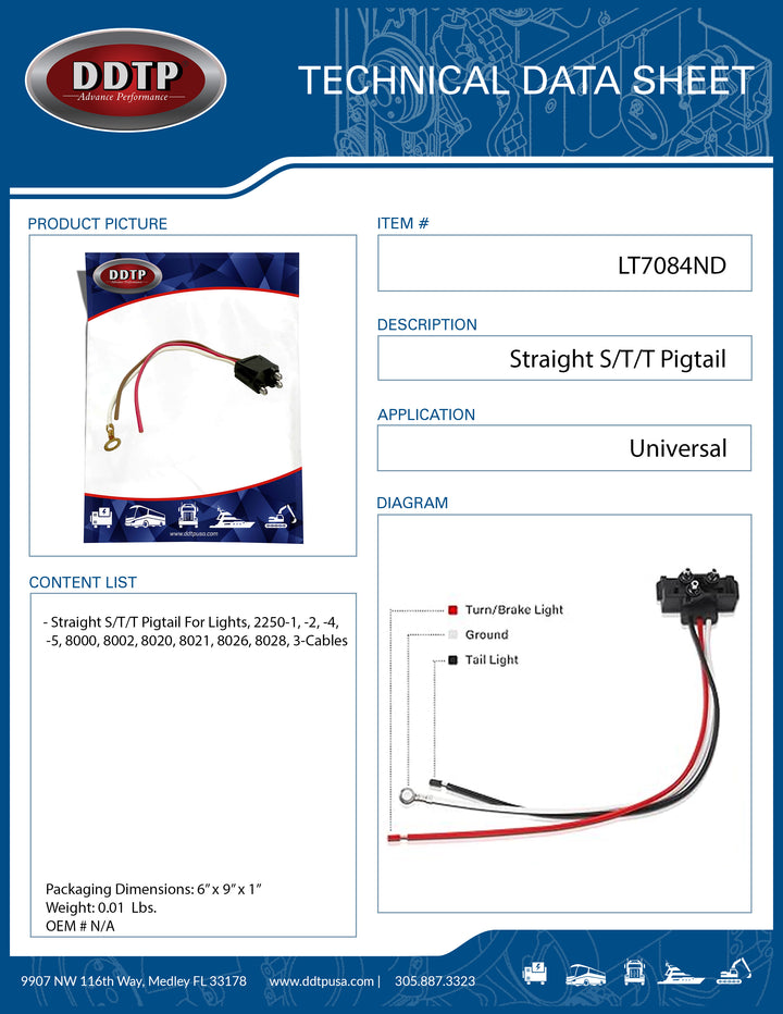 Cable flexible recto S/T/T para luces (3 cables)