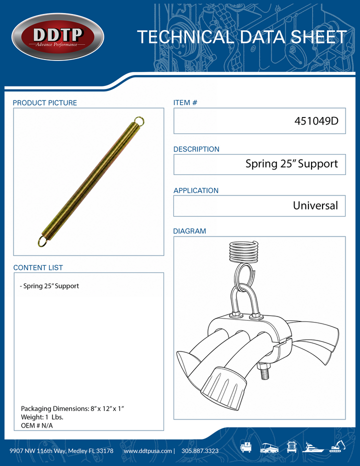 Slide Bard Spring 25" Support