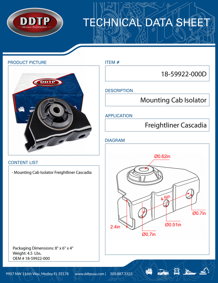 Mounting Cab Isolator Freightliner Cascadia