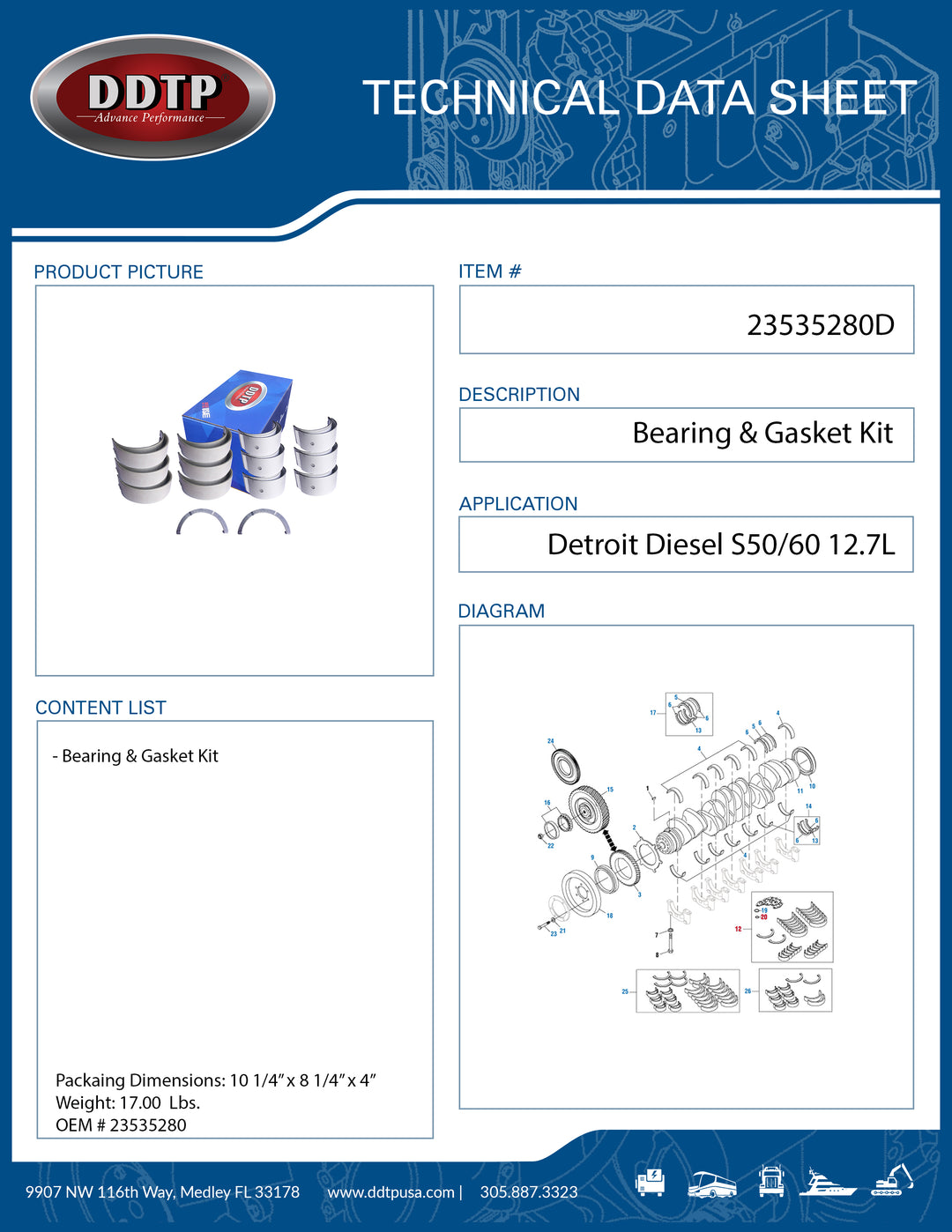 Bearing & Gasket Kit ( 23535280 )