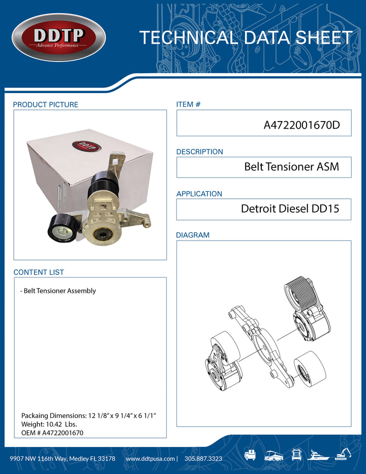 Belt Tensioner DD15 ( A4722001670 )