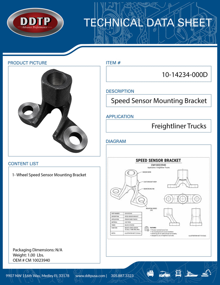 Wheel Speed Sensor Mounting Bracket (CM 10023940)