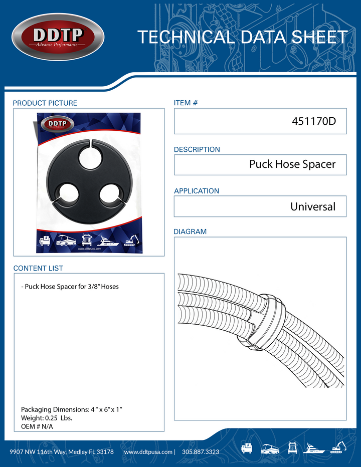 Espaciador de manguera Puck (451170D)