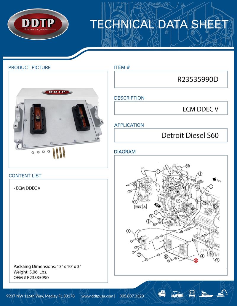 Dde R23535990 Reman ECM DDEC V Detroit Diesel S60 (R23535990) (Blank) – DDTP STORE ONLINE