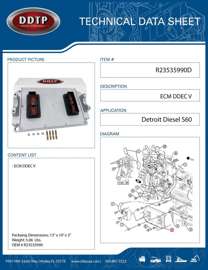 Módulo de control electrónico DDEC V S60 (R23535990D)