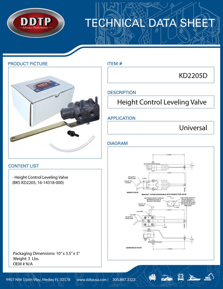 Height Control Leveling Valve (KD2205)