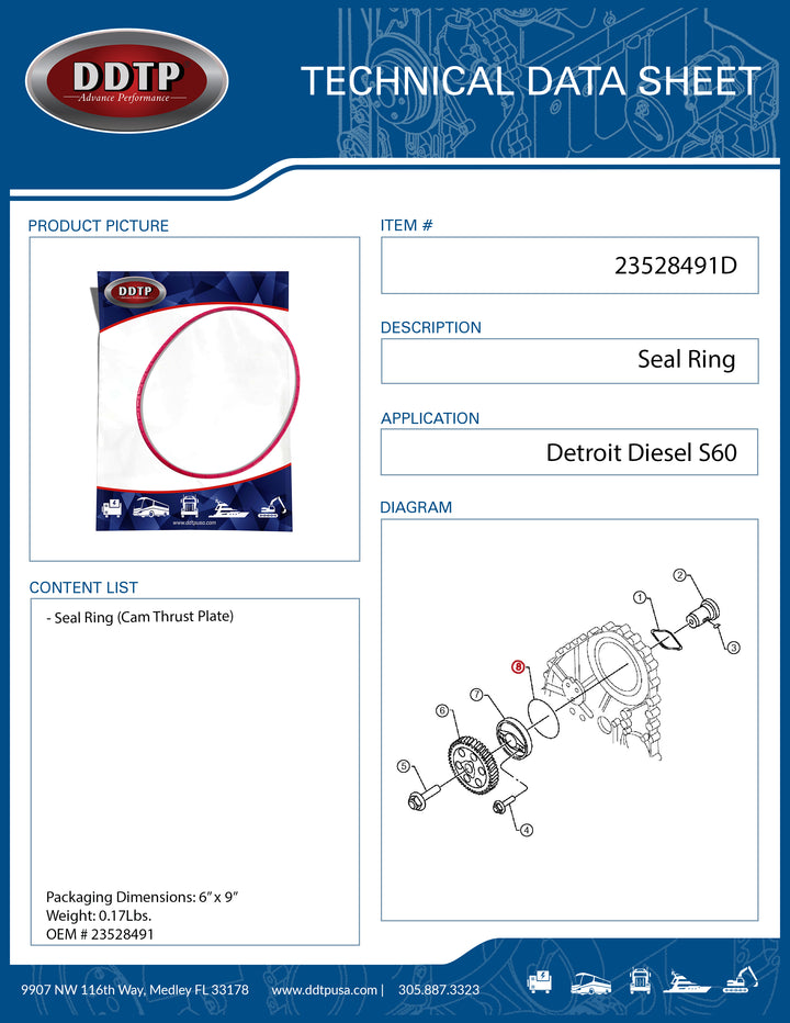 Seal Ring S60 (Cam Thrust Plate) (23528491)