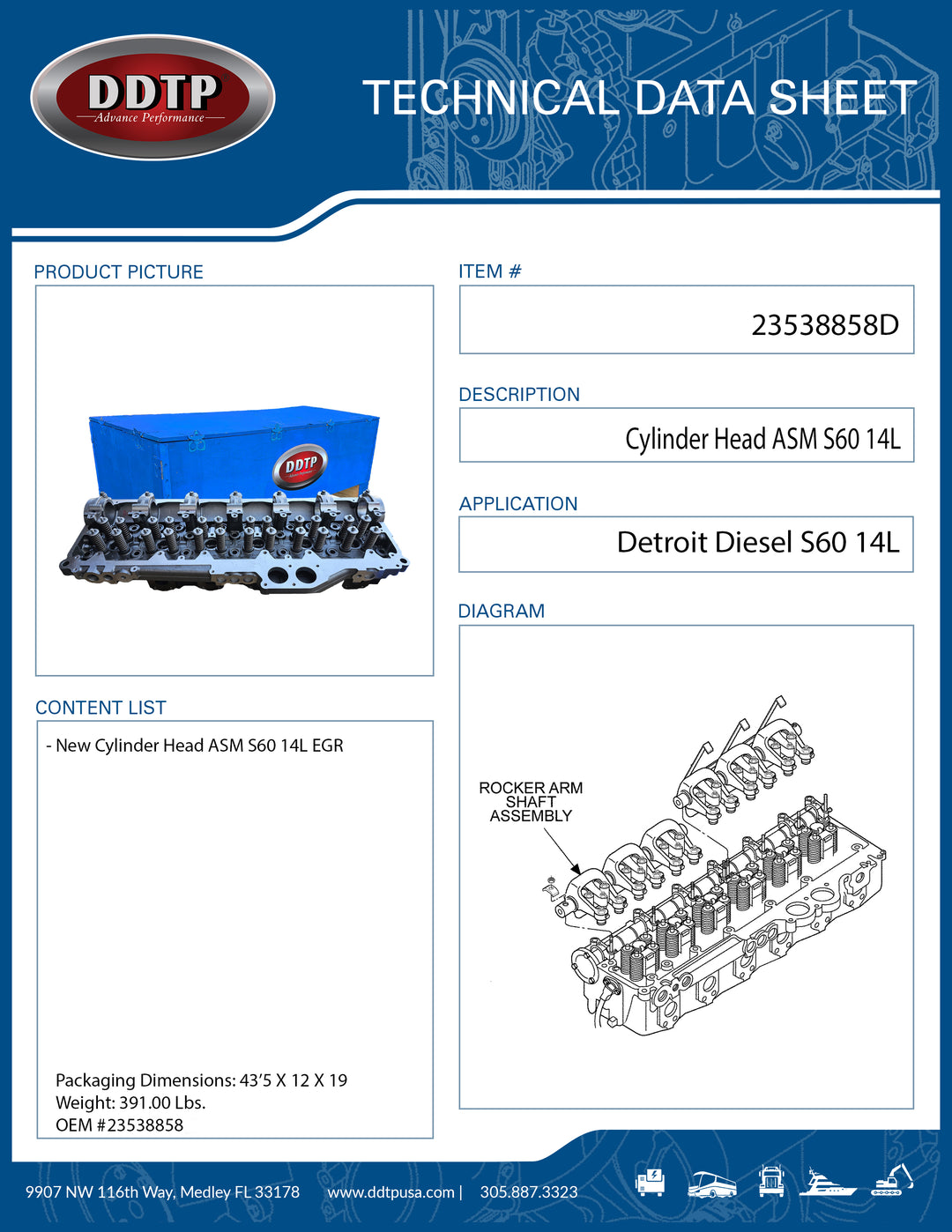 Cylinder Head ASM S60 14L EGR (23538858)