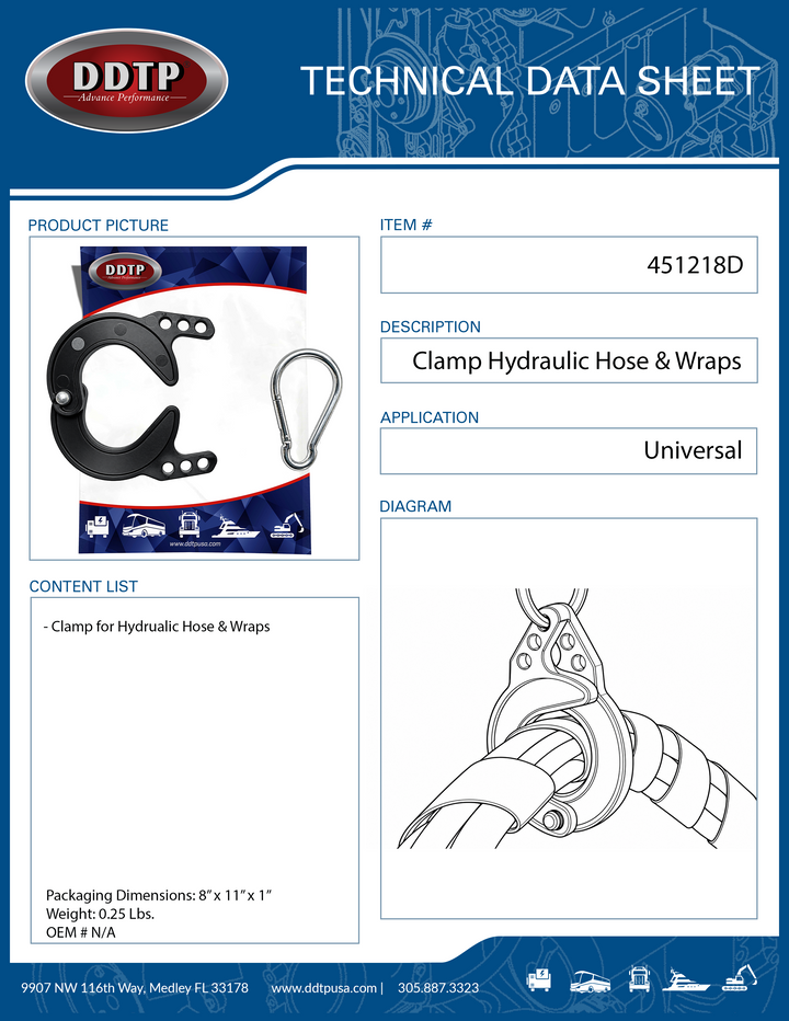Clamp for Hydraulic Hose & Wraps