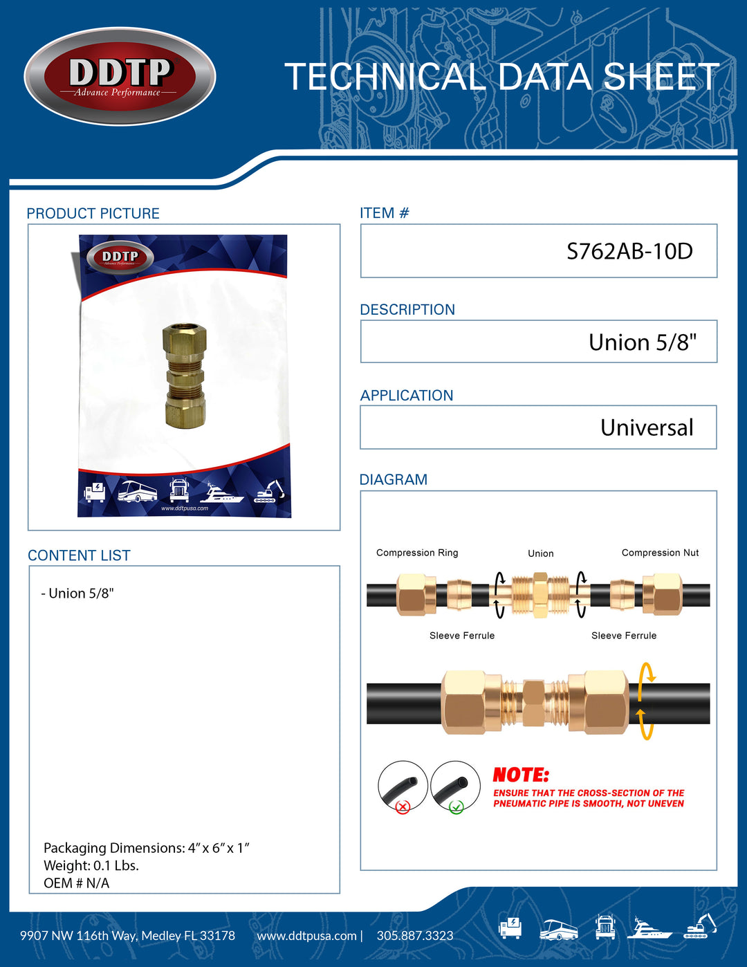 Brass Union Fitting 5/8"
