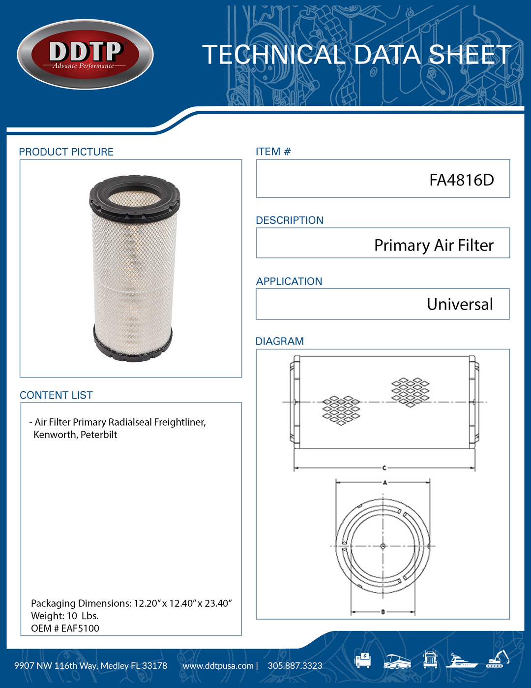 Primary Air Filter Radialseal