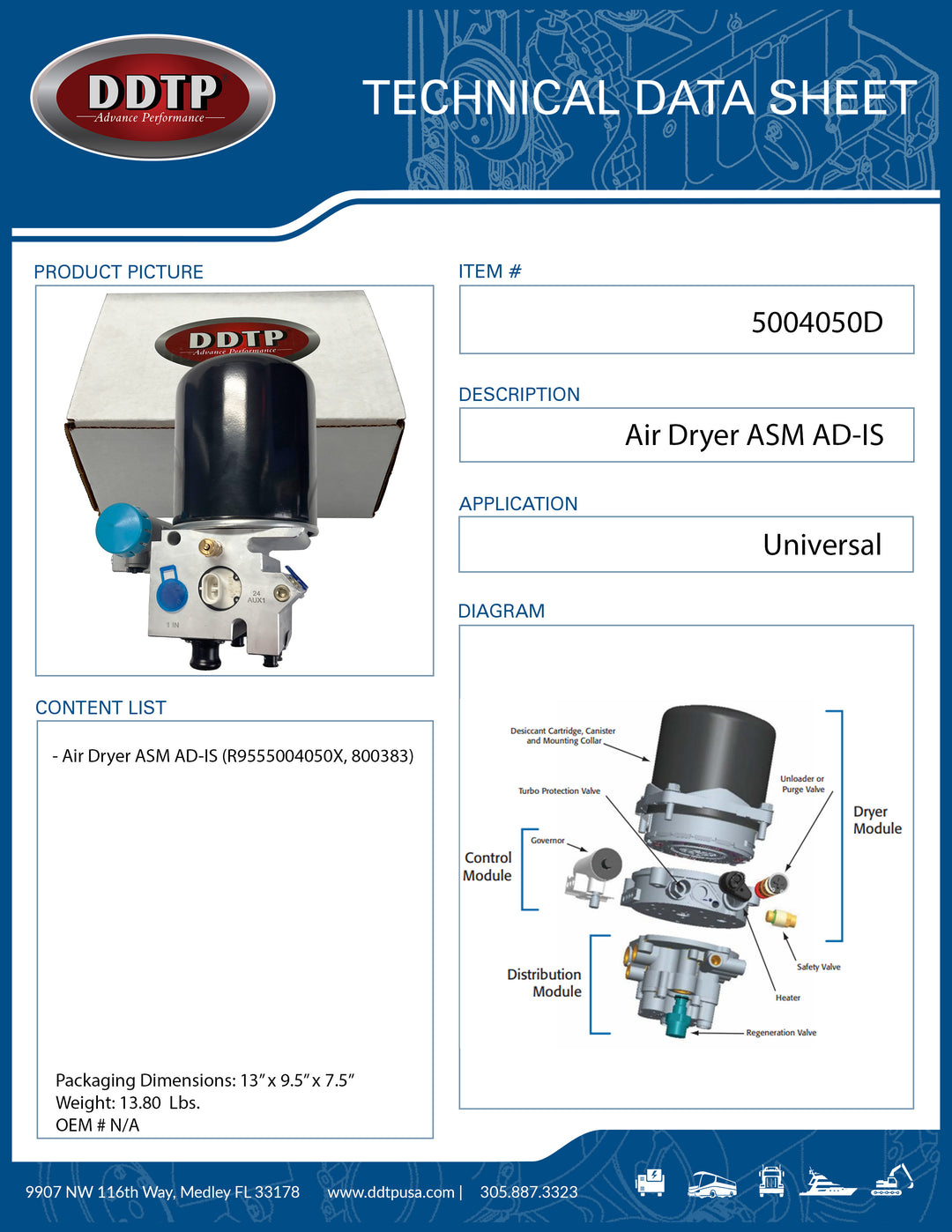 Air Dryer ASM AD-IS (R9555004050X, 800383)