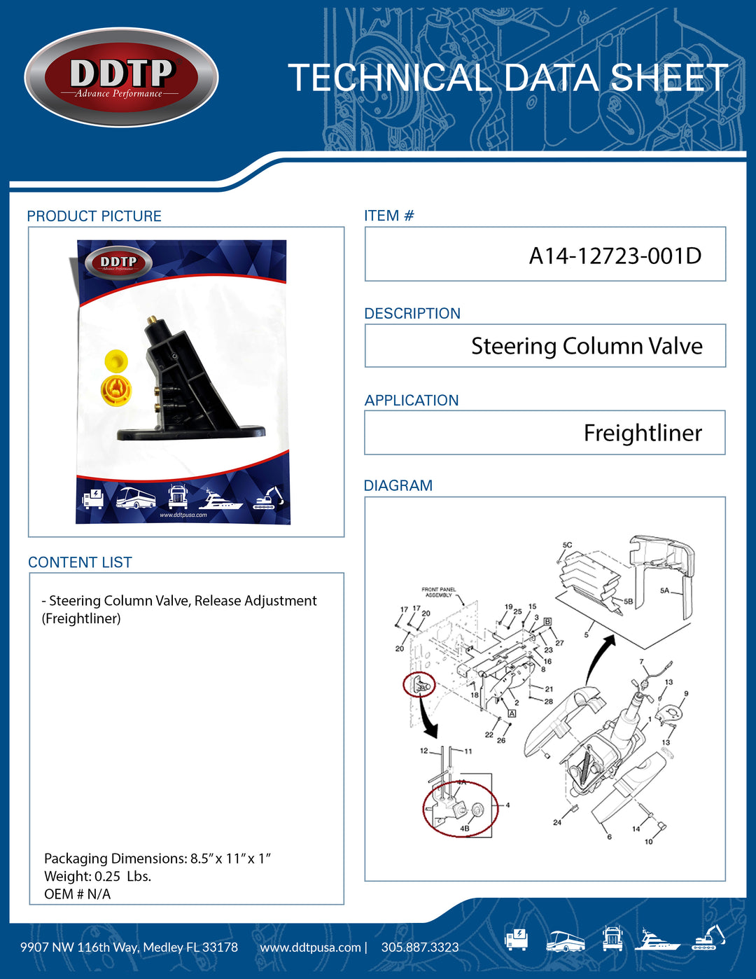 Steering Column Valve, Release Adjustment (Freightliner)
