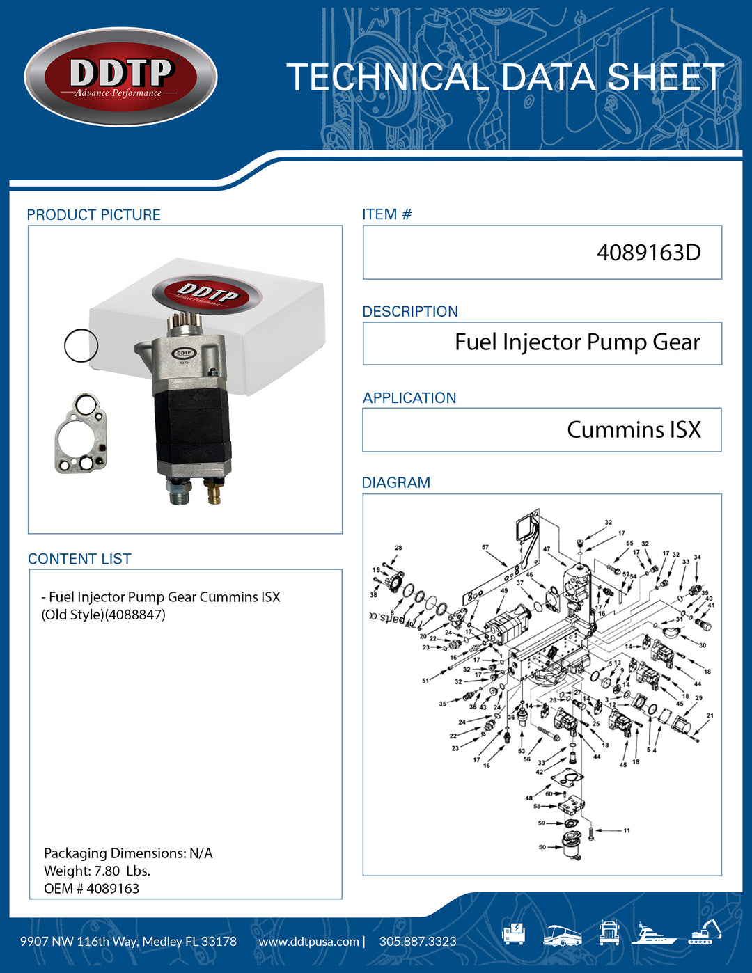 Fuel Injector Pump Gear Cummins ISX (Old Style)(4088847)