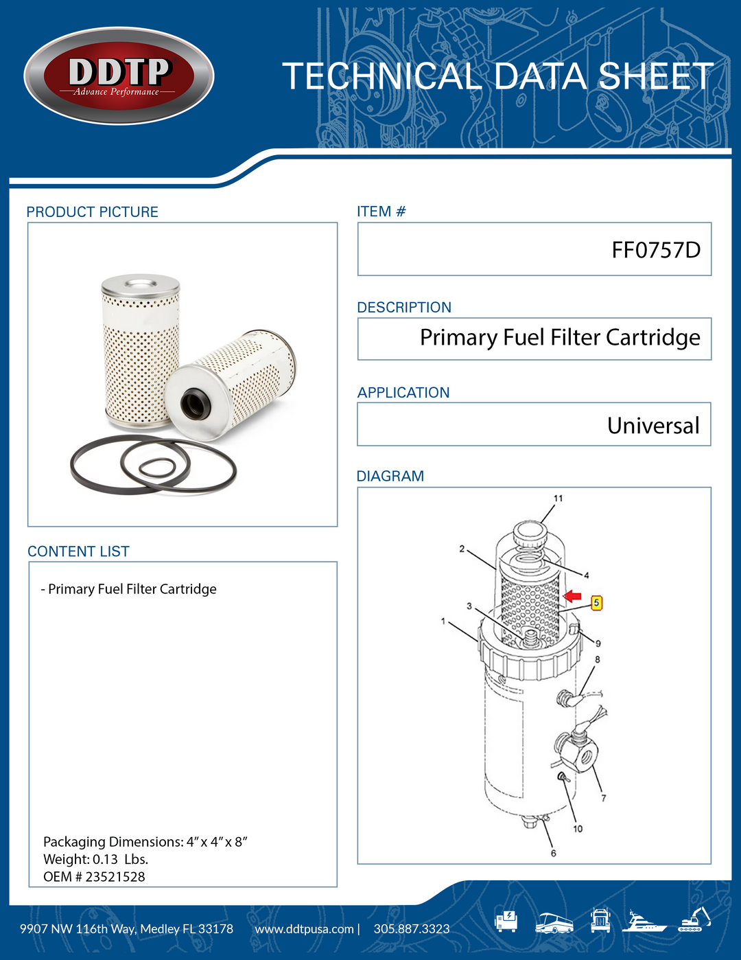 Primary Fuel Filter Cartridge