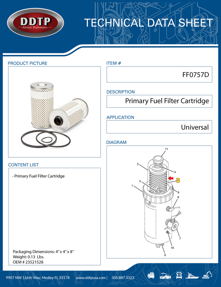 Primary Fuel Filter Cartridge