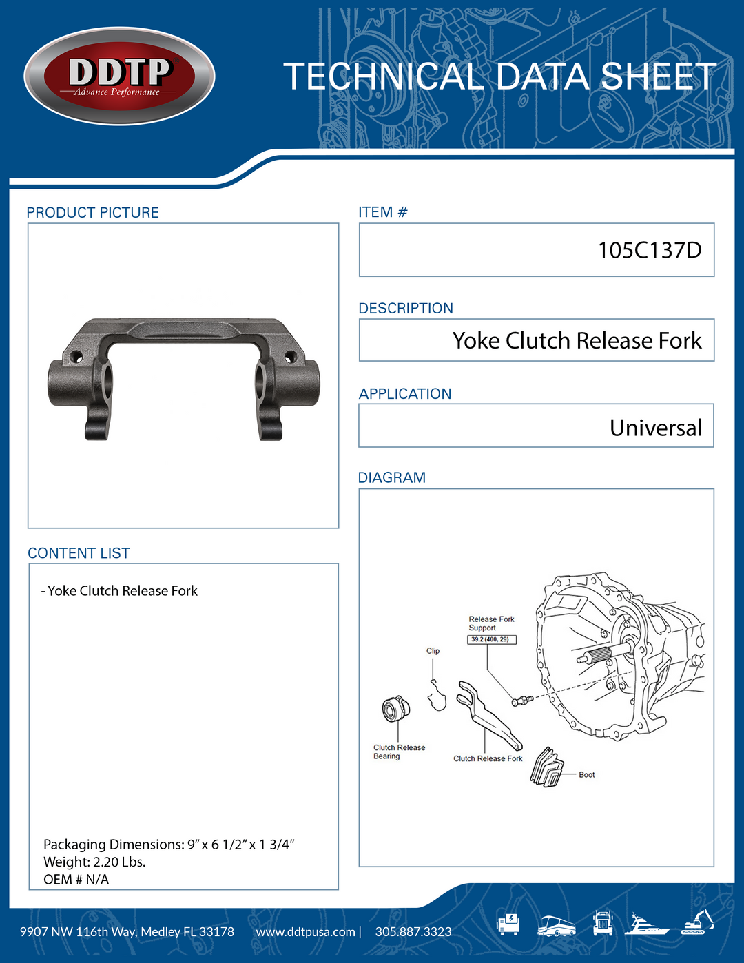 3" Pull Type Heavy Duty Clutch Release Yoke, Shaft Linkage