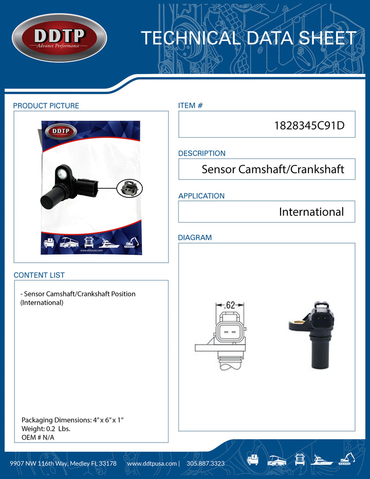 Sensor Camshaft/Crankshaft Position (International)