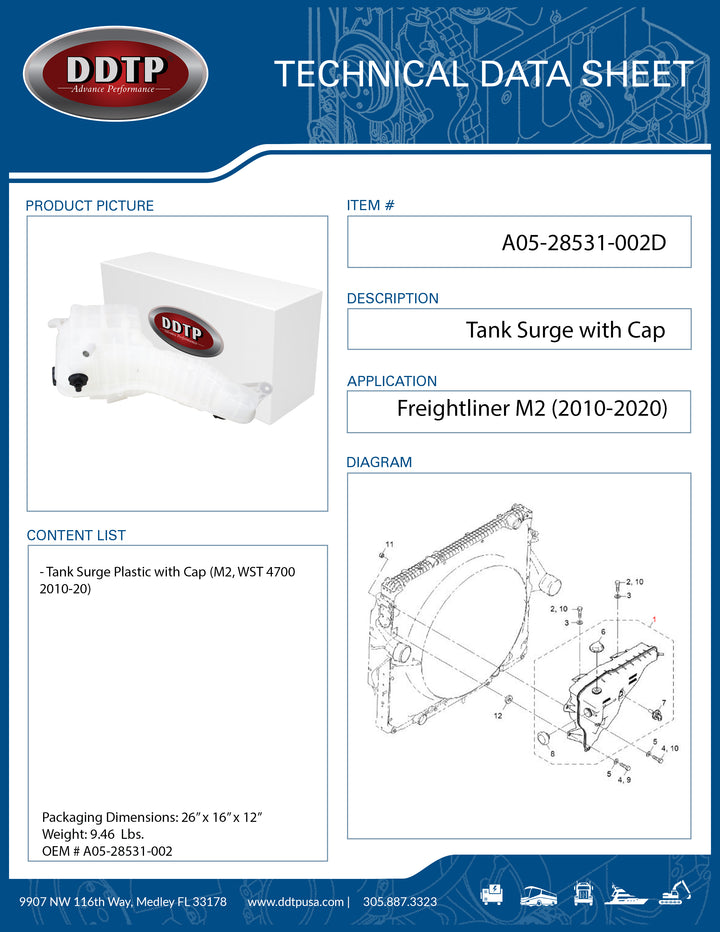 Tank Surge Plastic w/ Cap (M2, WST 4700 2010-2020)