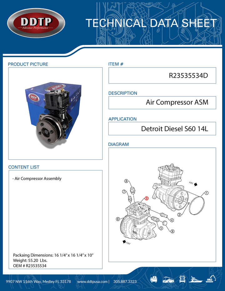 Air Compressor S60 EGR (R23535534)