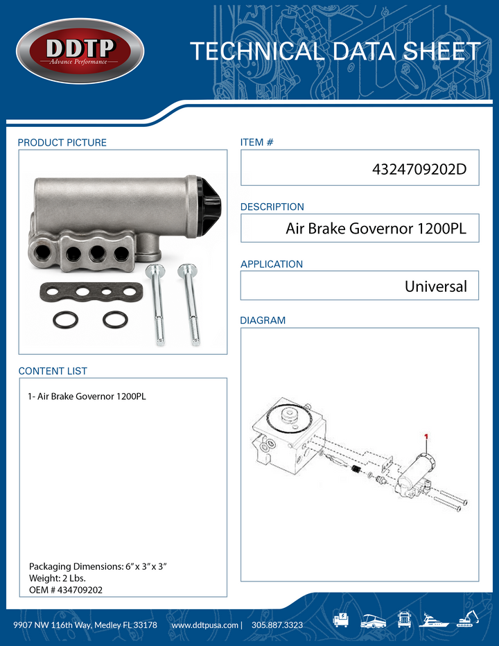 Air Brake Governor - For System Saver 1200 (SS1200 Plus)