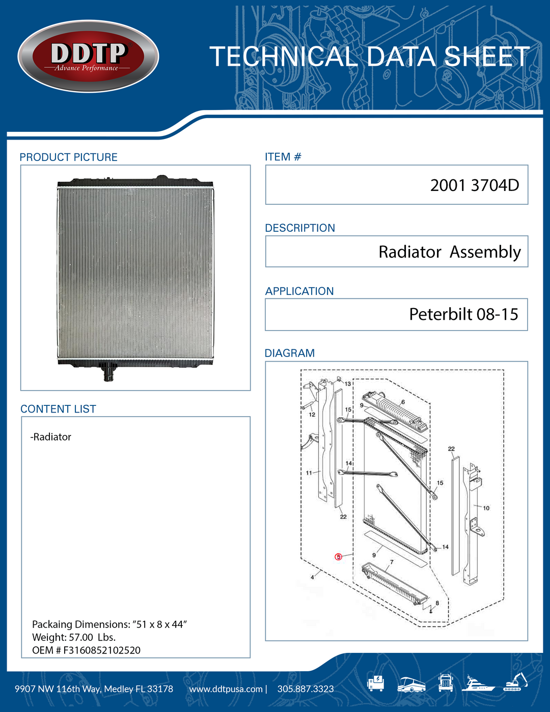 Radiator Peterbilt 08-15 ( F3160852102520 )