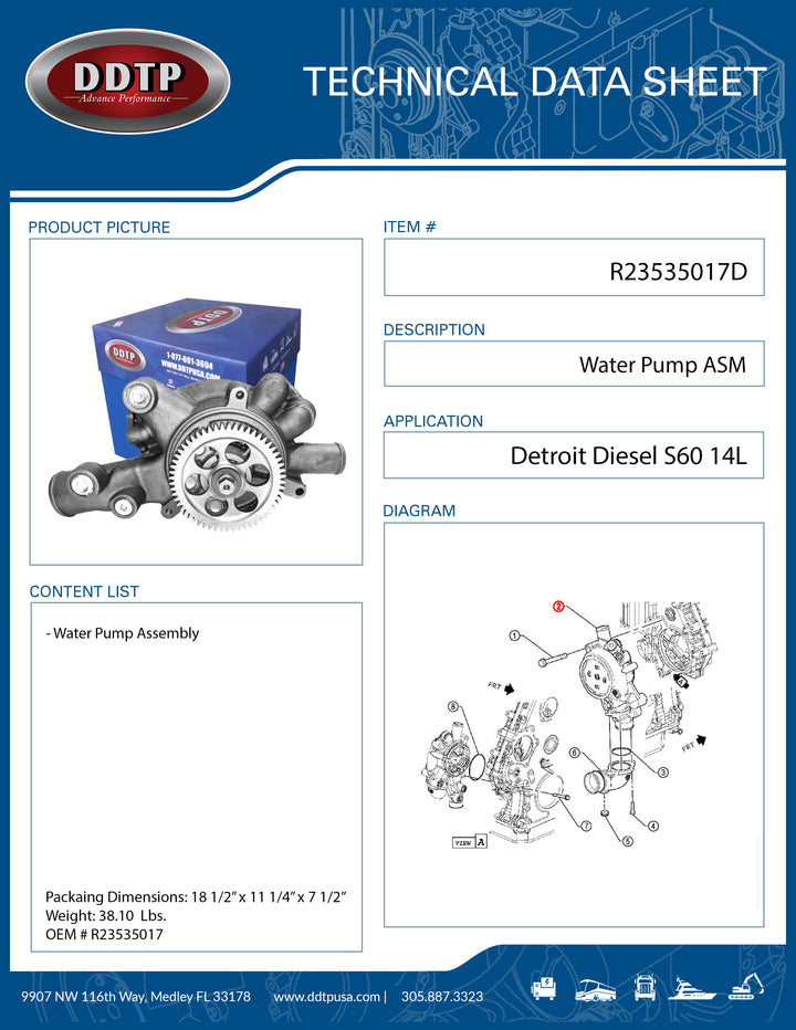 Water Pump ASM S60 14L (R23535017)