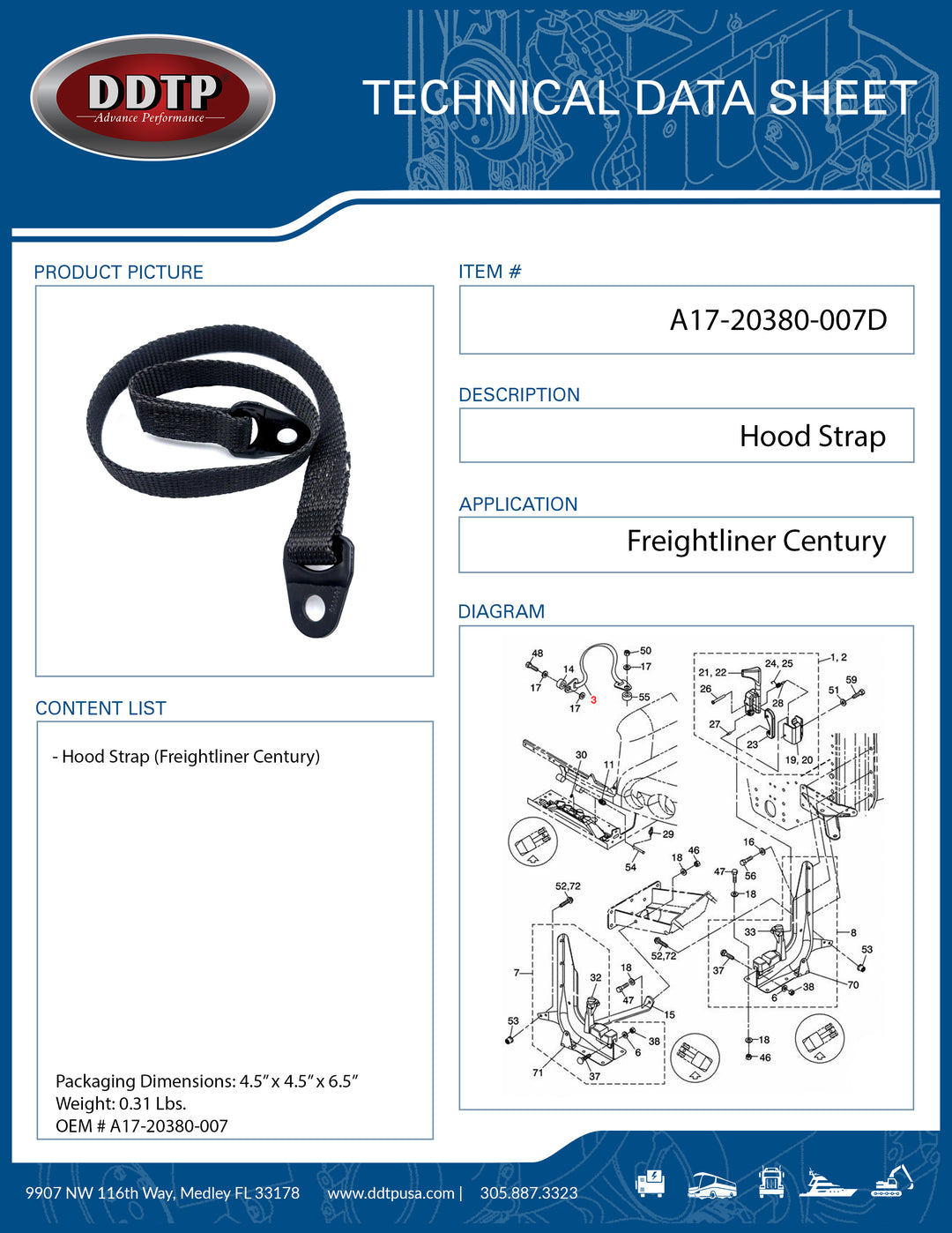 Hood Strap (Freightliner Century)