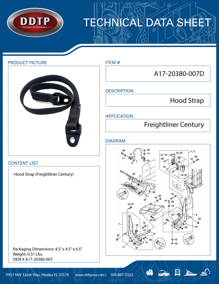Hood Strap (Freightliner Century)