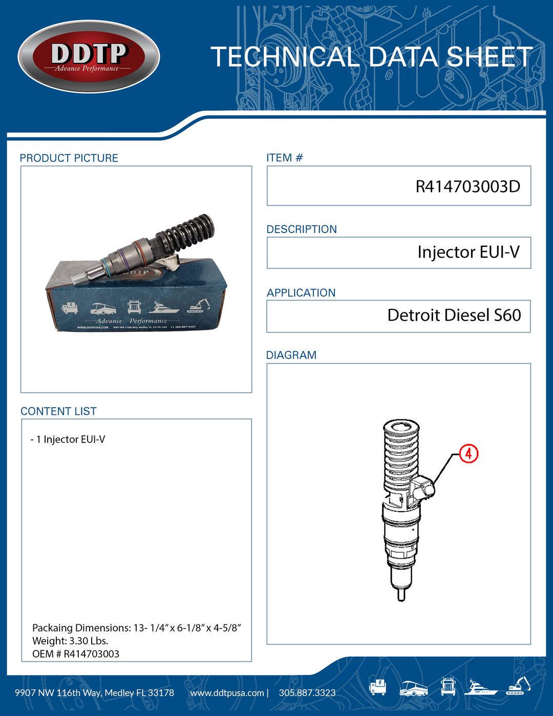 Remanufactured Injector ASM S60 EUI-V (R414703003)