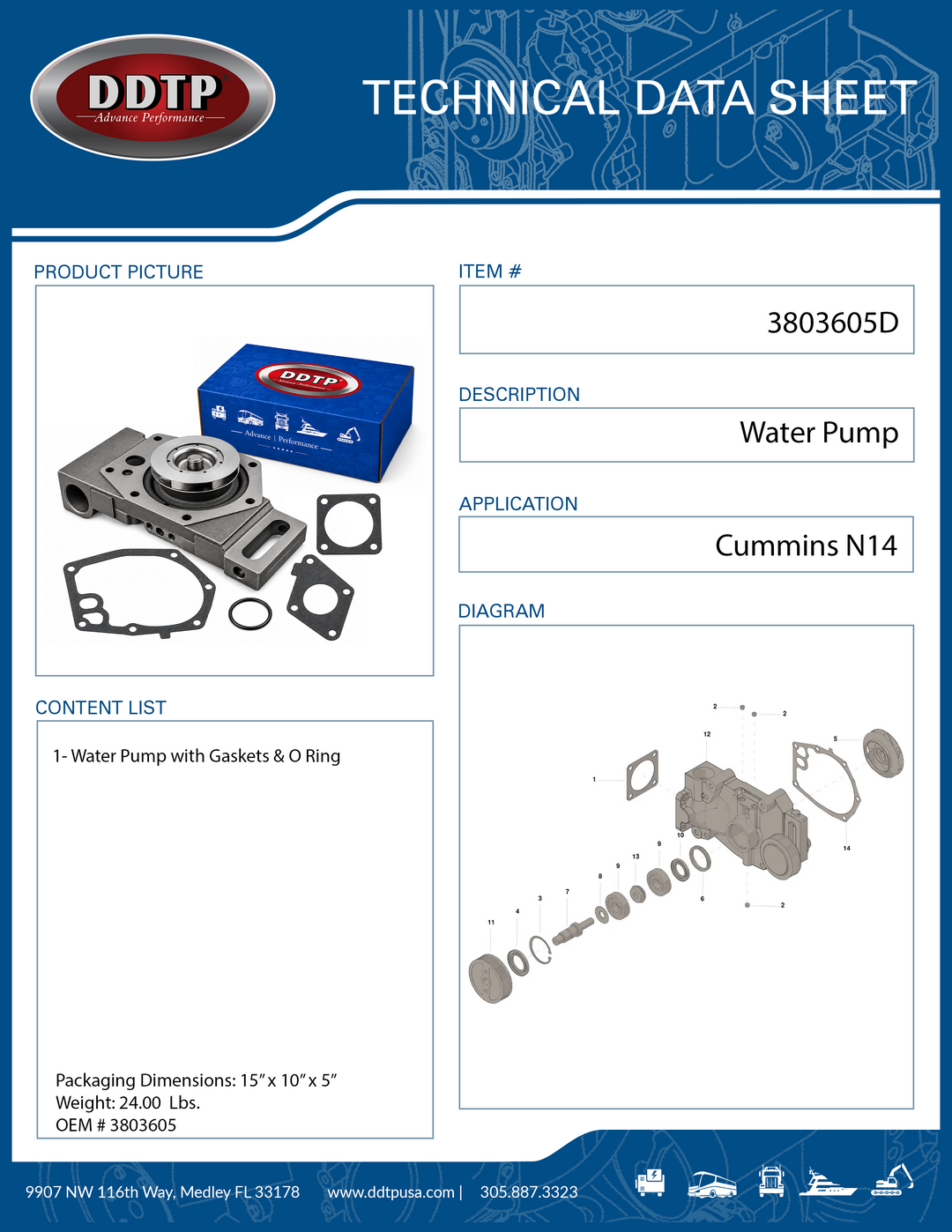 Water Pump Cummins N14