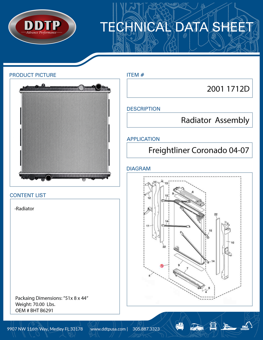 Radiator Freightliner Coronado 2003-2007