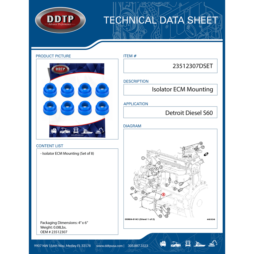 Detroit Diesel S60 Isolator ECM Mountings