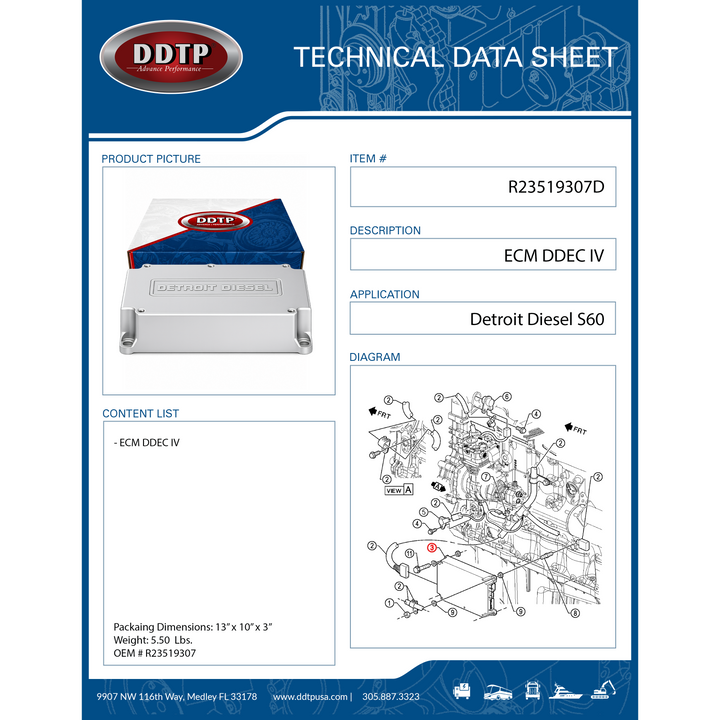 Reman ECM DDEC IV Detroit Diesel S60 12V (Blank)
