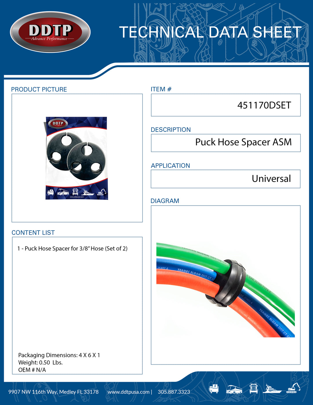 Puck Hose Spacer for 3/8" Hose Set of 2 ( 451170DSET )