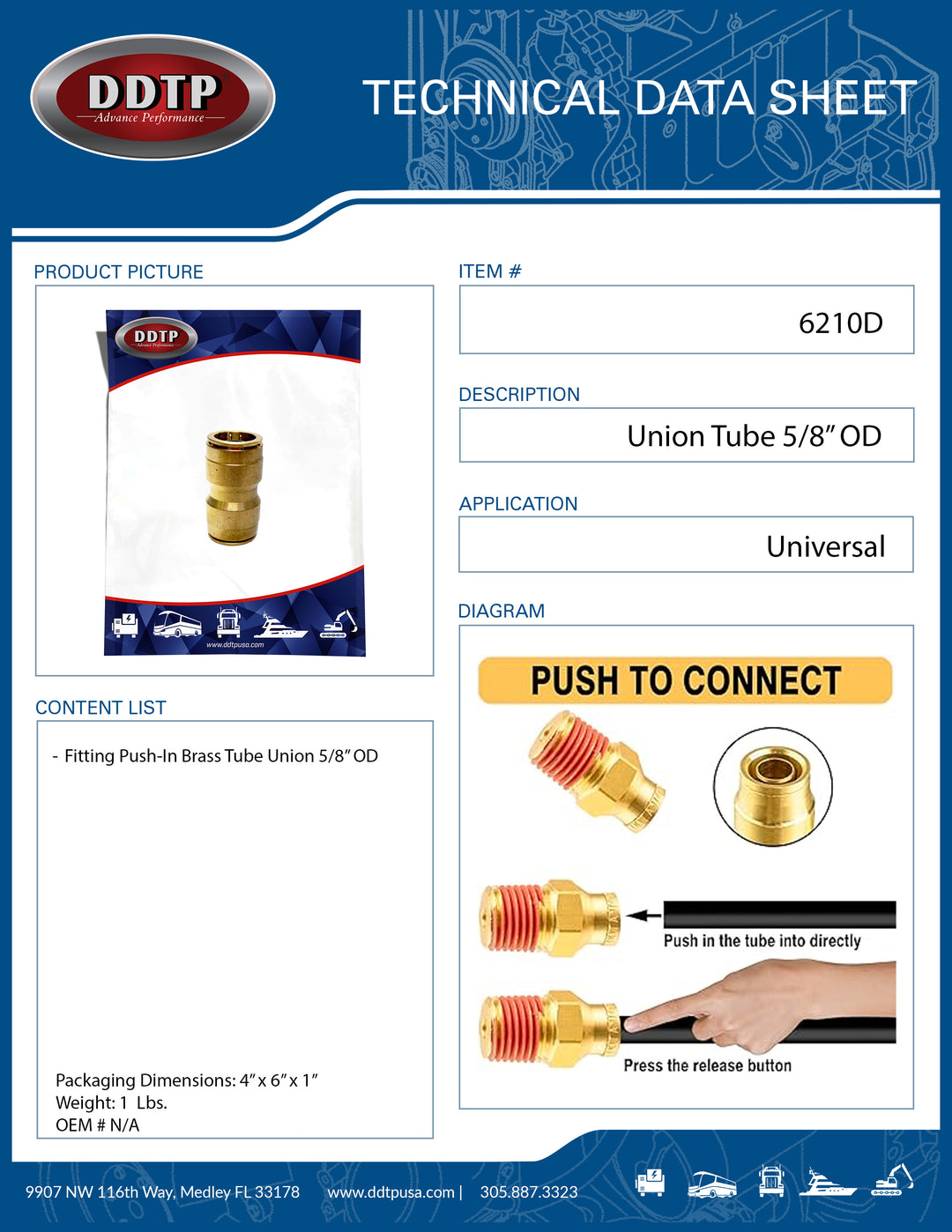 Tube Union 5/8" OD