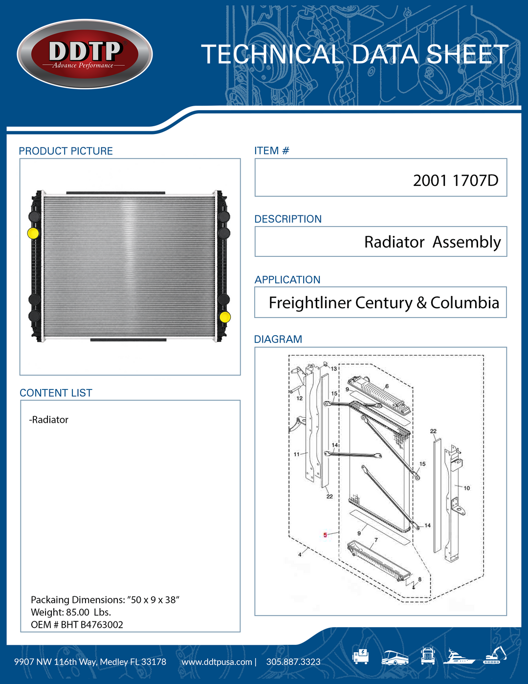 Radiator Freightliner Century & Columbia 1996-2007
