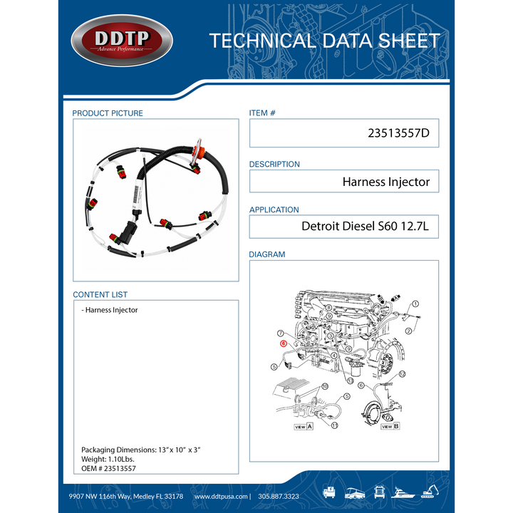 Harness Injector Detroit Diesel S60 12.7L
