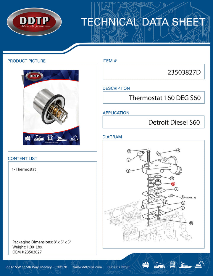 Thermostat 160 DEG S60 (23503827)