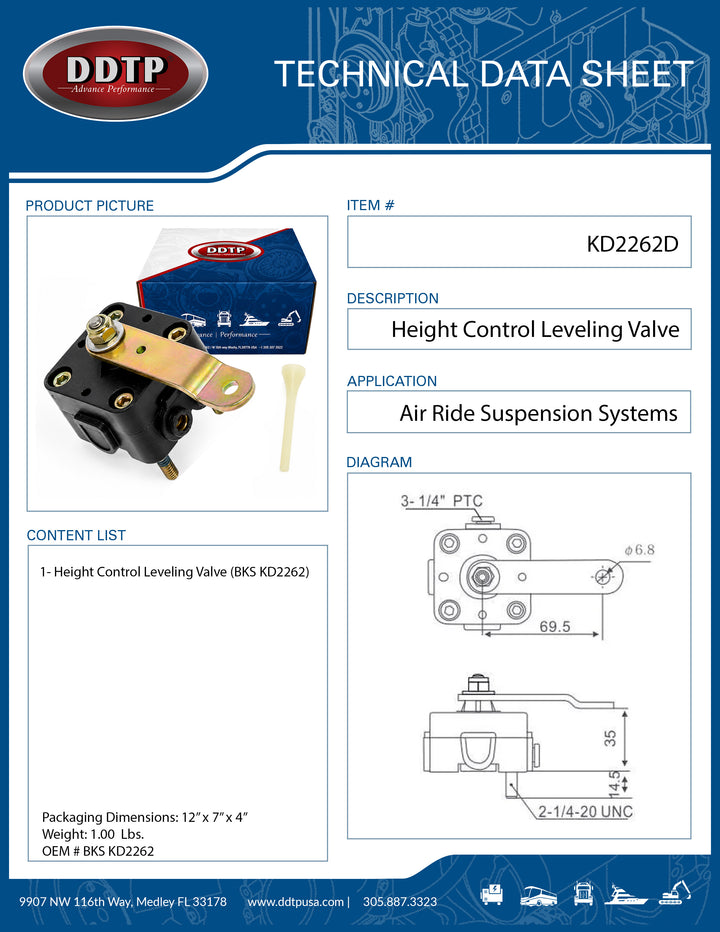 Height Control Leveling Valve (BKS KD2262)